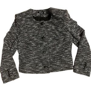 𝅺express NWT Blazer Black & White Tweed Style with Black Buttons Size M